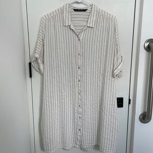 Zara Striped Tunic Long Shirt Top Dress S
